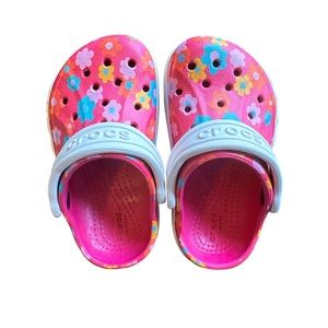 Toddler floral crocs Sz 6